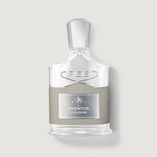 Aventus Cologne Creed Aventus cologne bottle on a light gray background
