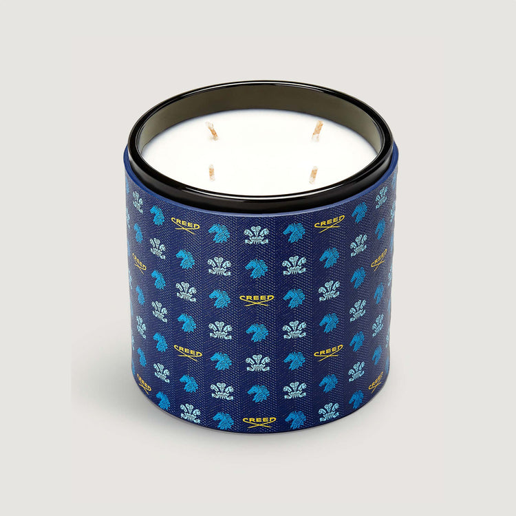 Birmanie Oud Leather Candle - Blue