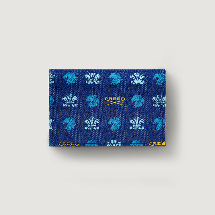 Blue Leather Sample Wallet Front Closed