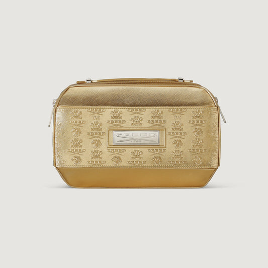 Leather Wash Bag - Gold