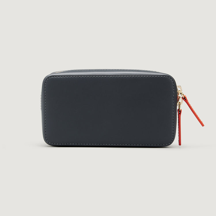 Leather Wash Bag - Graphite