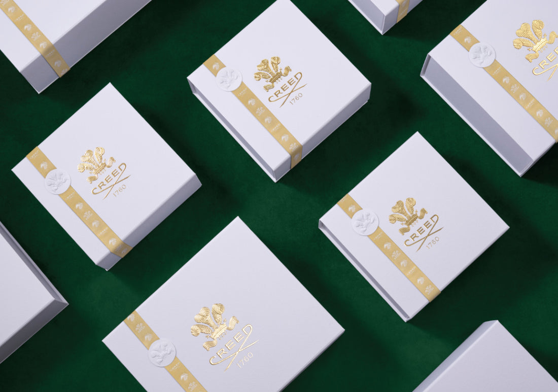 Creed Gift Boxes with Gold Ribbon 