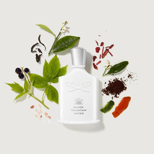 Silver Mountain Water 100ml bottle with fragrance notes