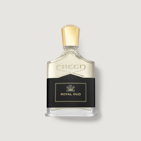Creed Royal Oud perfume bottle on a light gray background