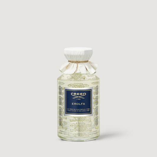 Creed Erolfa 100ml Glass Bottle with Navy Label and Gold Cap - Front View | Creed Boutique