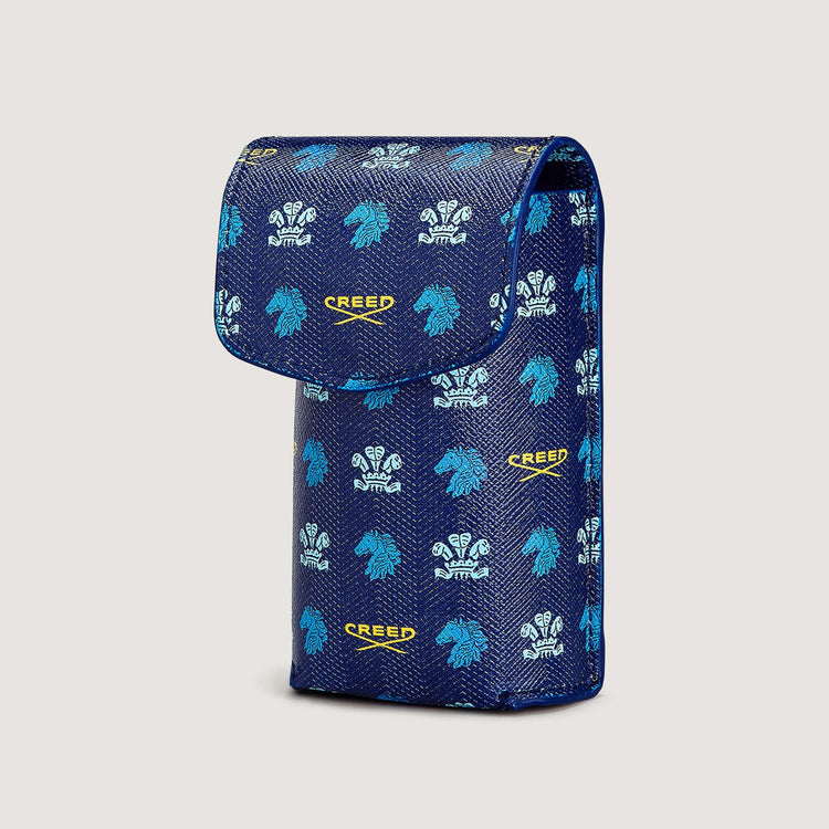 Blue Leather Sleeve 75ml side view