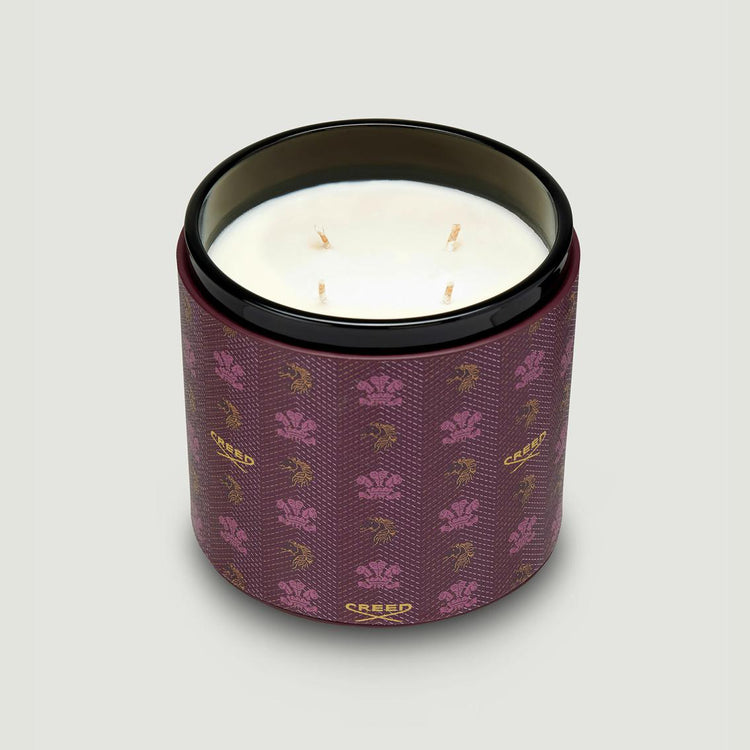 Birmanie Oud Leather Candle - Burgundy