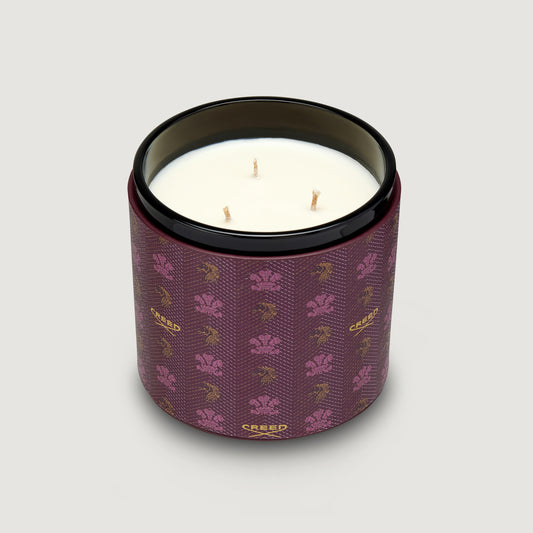 Burgundy leather candle