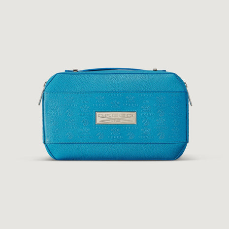 Light Blue Leather Washbag