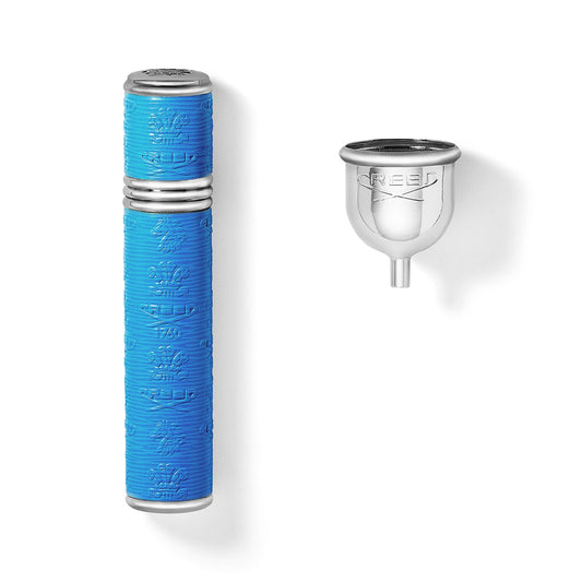 Complimentary 10ml Leather Atomizer - Silver/Blue